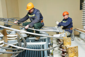 power electrician lineman at work