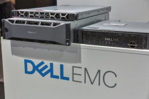 Dell EMC logo with Dell products featured