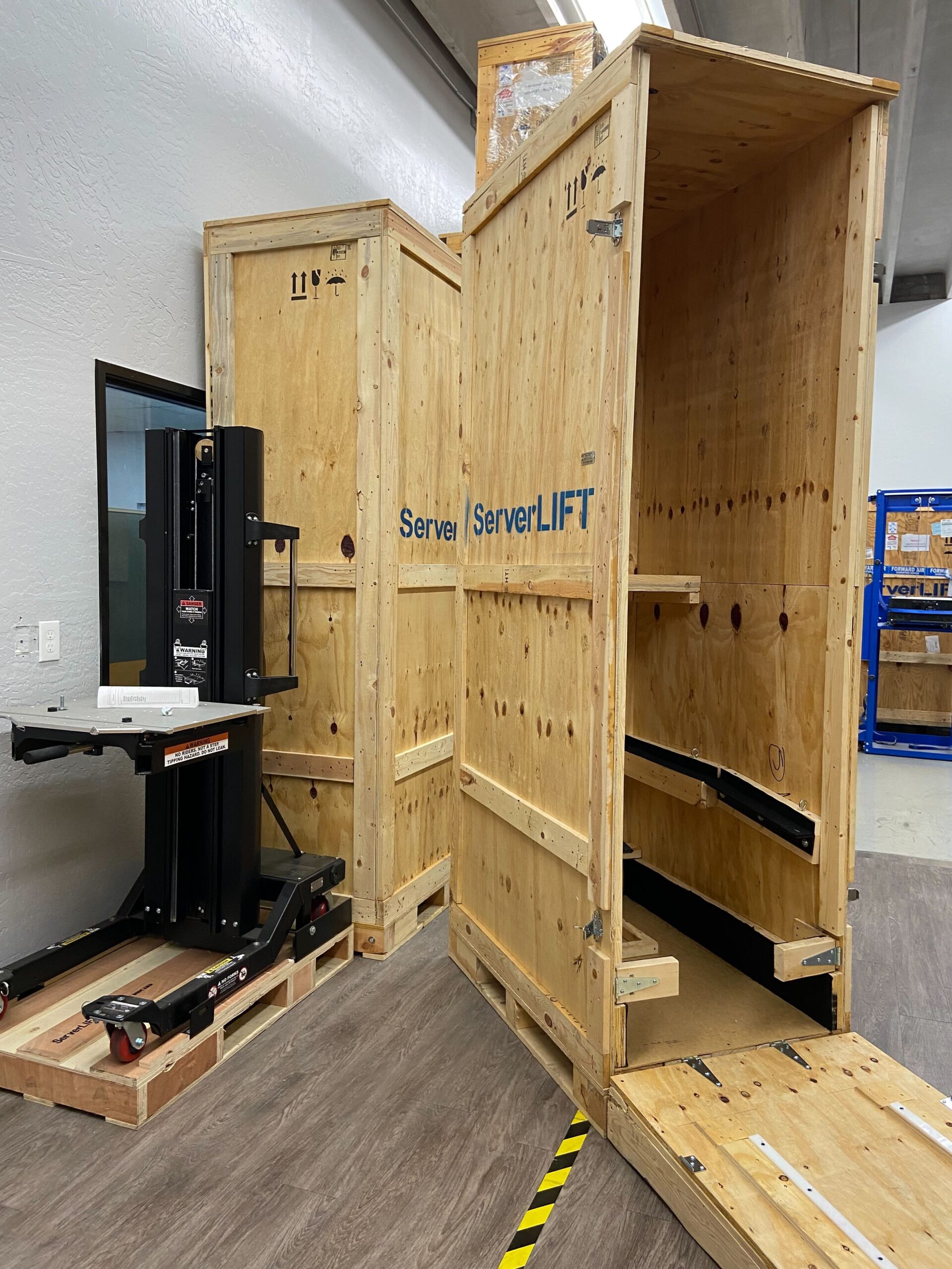 Crates for data center lifts