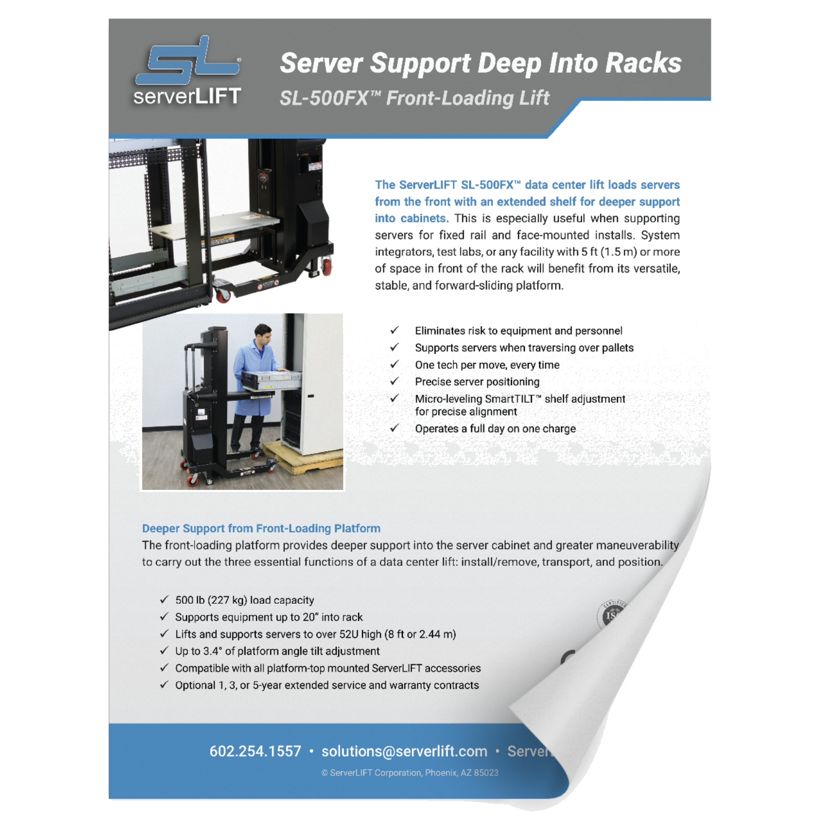 ServerLIFT® specifications